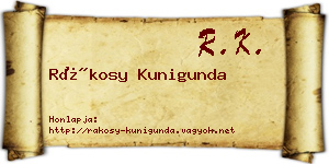 Rákosy Kunigunda névjegykártya